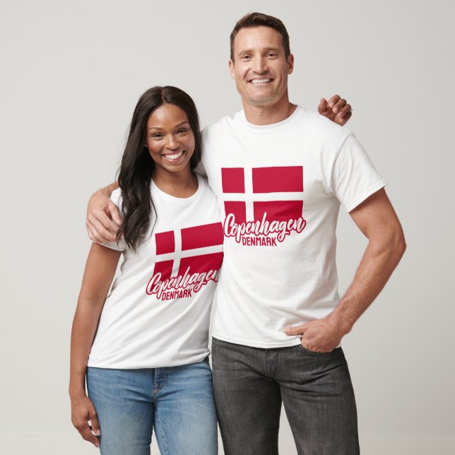 T-shirt Indicateur Danemark du texte personnalisé (Unisexe)