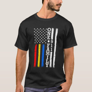 T-shirt Indicateur de la ligne bleue mince rouge or des pr