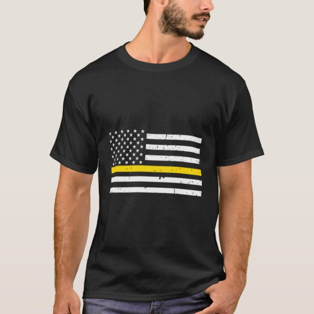 T-shirt Indicateur De Ligne D'Or Mince Pour Les Expéditeur (Devant)