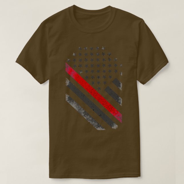 T-shirt Indicateur De Ligne Rouge Mince Pour Les Pompiers (Design devant)