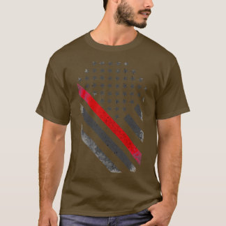 T-shirt Indicateur De Ligne Rouge Mince Pour Les Pompiers