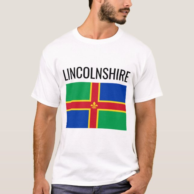 T-shirt Indicateur du comté de Lincolnshire // Anglais (Devant)