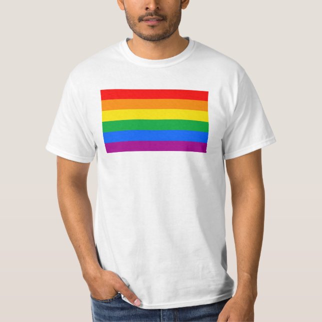 T-shirt Indicateur Gay pride traditionnel (Devant)