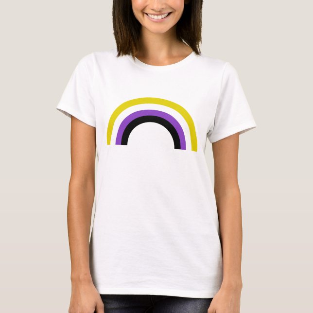 T-shirt Indicateur non binaire Rainbow non binaire (Devant)