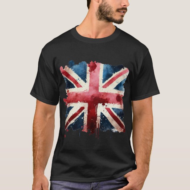 T-shirt Indicateur Union Jack aquarelle (Devant)