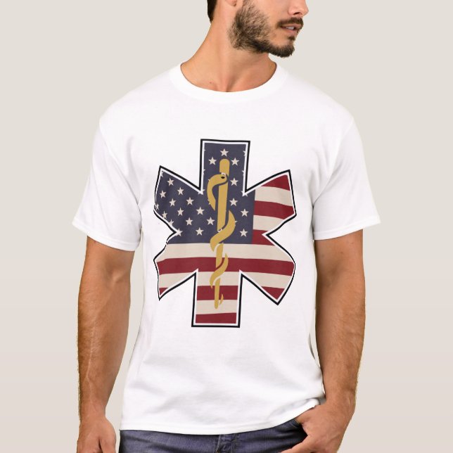 T-shirt Indicateur Usa du collaborateur Médicale d'urgence (Devant)