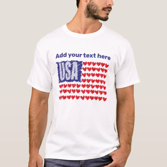T-shirt Indicateur USA personnalisé (Devant)