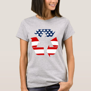 T-shirt Indicateur USA - Symbole rouge blanc & bleu Recycl