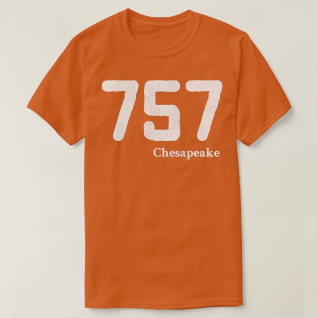 T-shirt Indicatif régional 757 Chesapeake Virginia (Design devant)