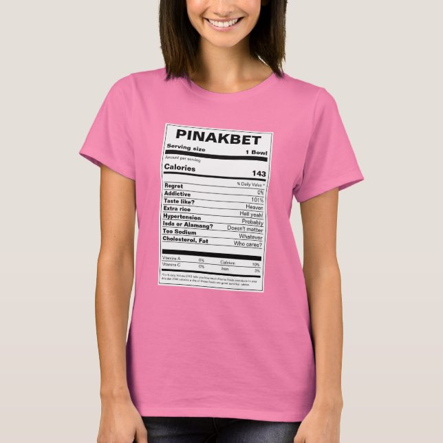 T-shirt Indication nutritionnelle du Pinakbet (Devant)
