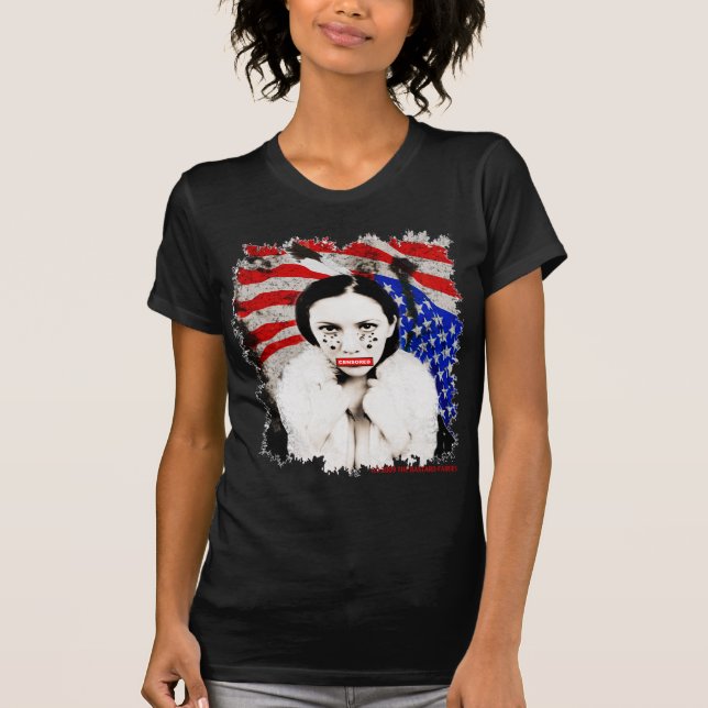 T-SHIRT INDIEN D'AMERIQUE JAUNE DE FEMME DE TONNERRE (Devant)