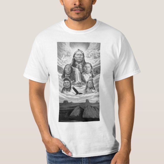 T-shirt Indiens chefs Amérindiens Modèles Mens (Devant)