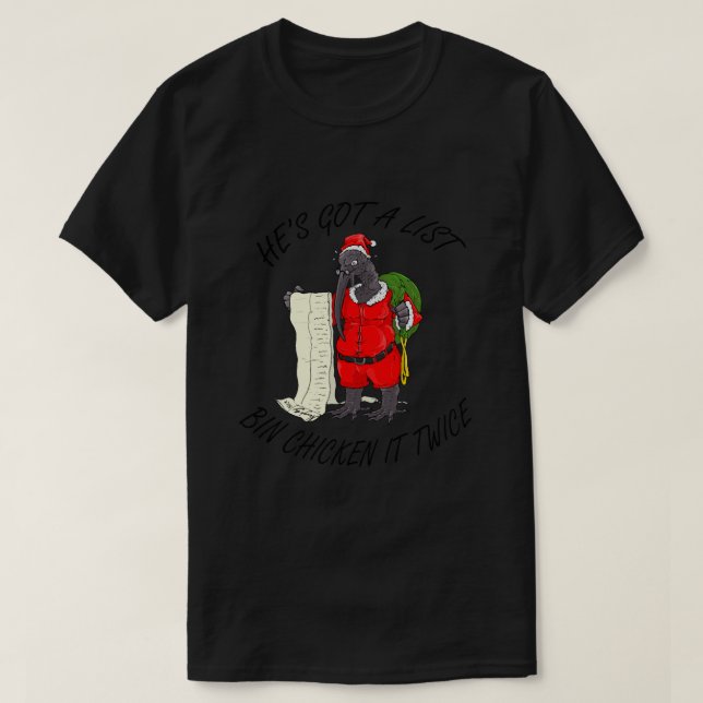 T-shirt indispensable au poulet père Noël Bin (Design devant)