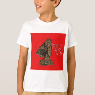 T-shirt Indonesi Shadow Puppet Hohoho Design sur toile rou