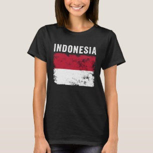 T-shirt Indonésie Drapeau Hommes en détresse Femmes Enfant