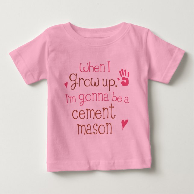 T-shirt infantile de bébé de maçon de ciment (Devant)