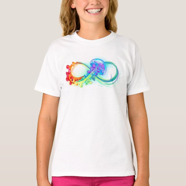 T-shirt Infinité avec la méduse arc-en-ciel (Devant)