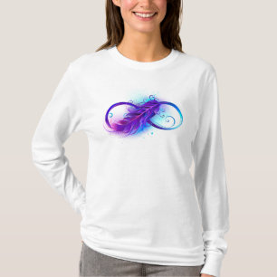 T-shirt Infinity with purple feather