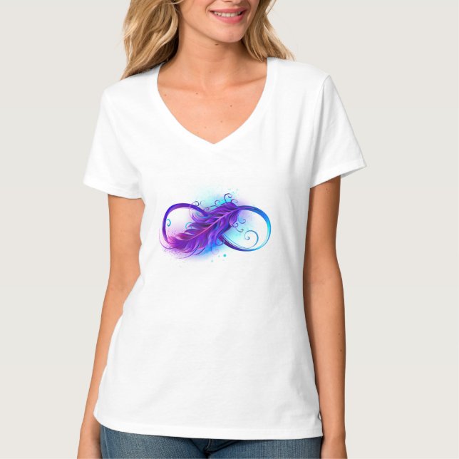 T-shirt Infinity with purple feather (Devant)