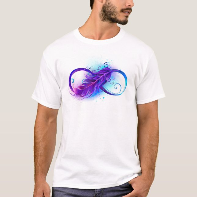 T-shirt Infinity with purple feather (Devant)