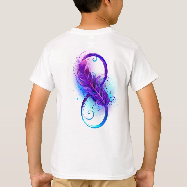 T-shirt Infinity with purple feather (Dos)