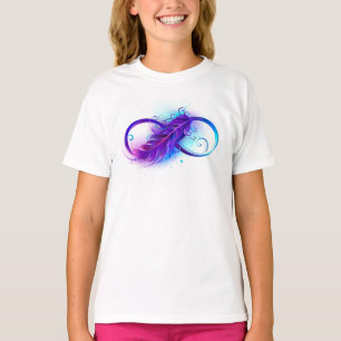 T-shirt Infinity with purple feather