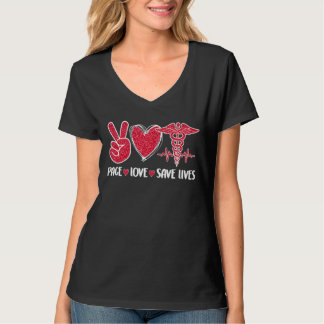 T-shirt Infirmière 365 Fier Er Infirmière Paix Amour Sauve
