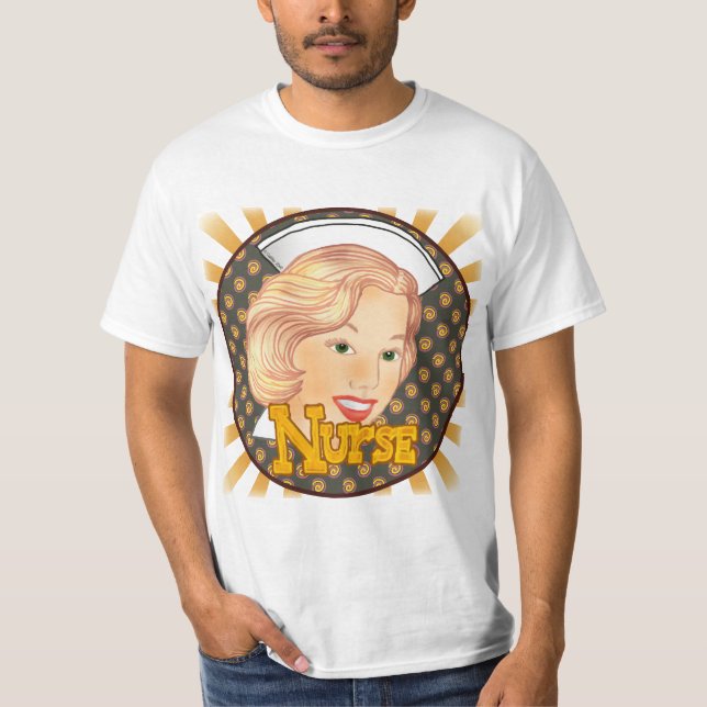 T-shirt Infirmière à cheveux blonde (Devant)
