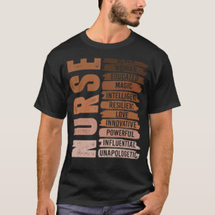 T-shirt Infirmière afro-américaine Noire Histoire Mois Fie