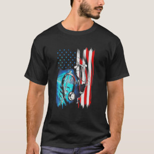T-shirt Infirmière Américaine Drapeau Infirmière Médecin M