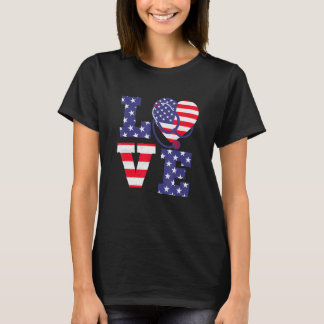 T-shirt Infirmière Amour De La Vie 4 Juillet Drapeau Améri