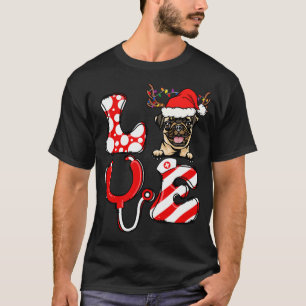 T-shirt Infirmière Amour Pug Décorations De Noël
