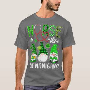 T-shirt Infirmière Amour Shenanigans Drôle Gnomes St patri