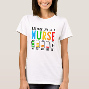 T-shirt Infirmière amusante - Batterie vie d'une infirmièr