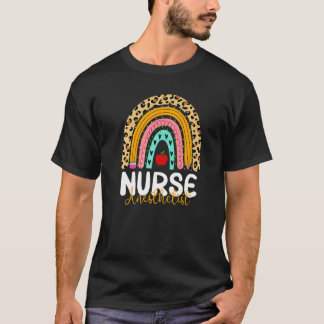 T-shirt Infirmière anesthésiste Leopard Rainbow Healthcare
