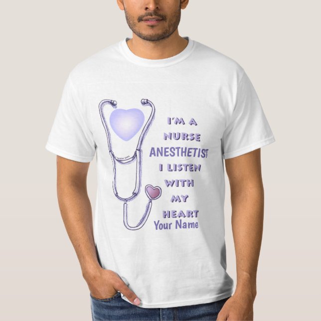 T-shirt Infirmière anesthésiste stéthoscope (Devant)
