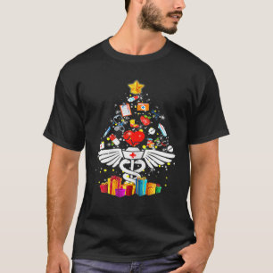 T-shirt Infirmière Arbre de Noël Stethoscope RN LPN Scrub