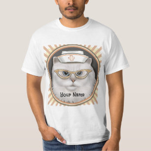 T-shirt Infirmière au chat persan 