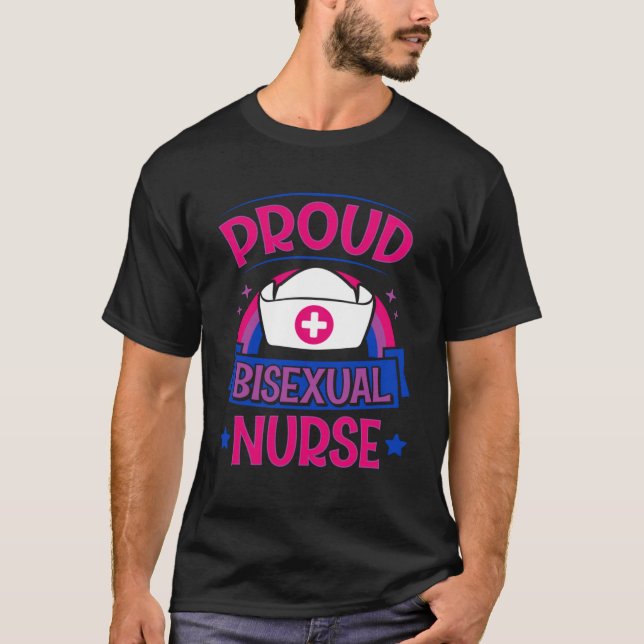 T-shirt Infirmière Bisexuelle Fière Bi Pride Infirmière In (Devant)