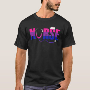 T-shirt Infirmière bisexuelle LGBQ Subtle Bi Pride Drapeau