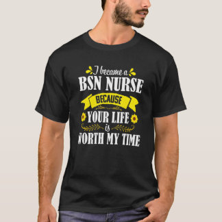 T-shirt Infirmière BSN Citation Tournesol Diplôme Médical