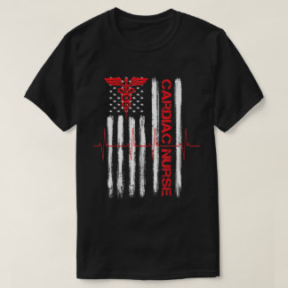T-shirt Infirmière Cardiac Drapeau Américain Patriotique E