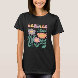 T-shirt Infirmière Cardiac Floral Retro Super Filles Femme