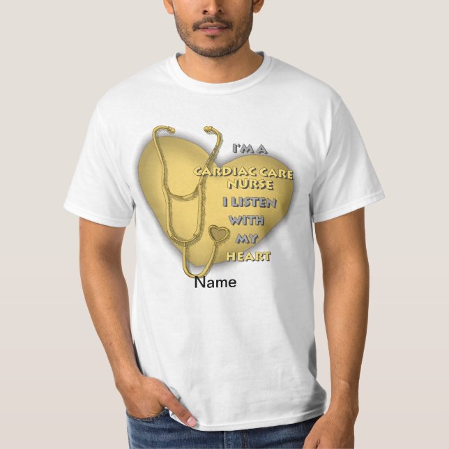 T-shirt Infirmière Cardiaque du Coeur Jaune (Devant)
