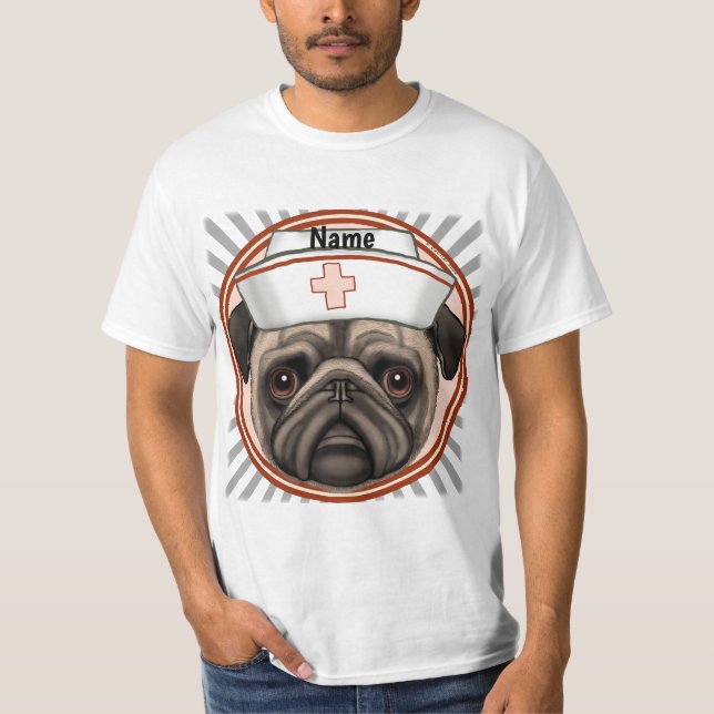 T-shirt infirmière carlin (Devant)