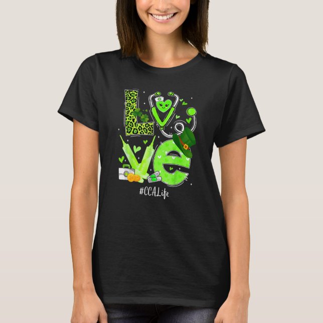 T-shirt Infirmière Cca Life Love Lucky St Patrick Day Infi (Devant)