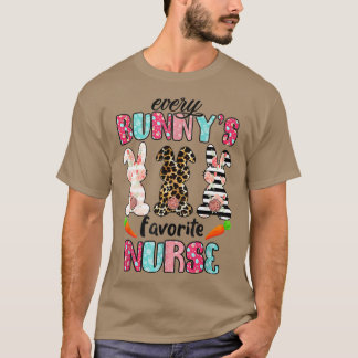 T-shirt Infirmière Chaque Bunnys Est Favorite Bunnies Infi