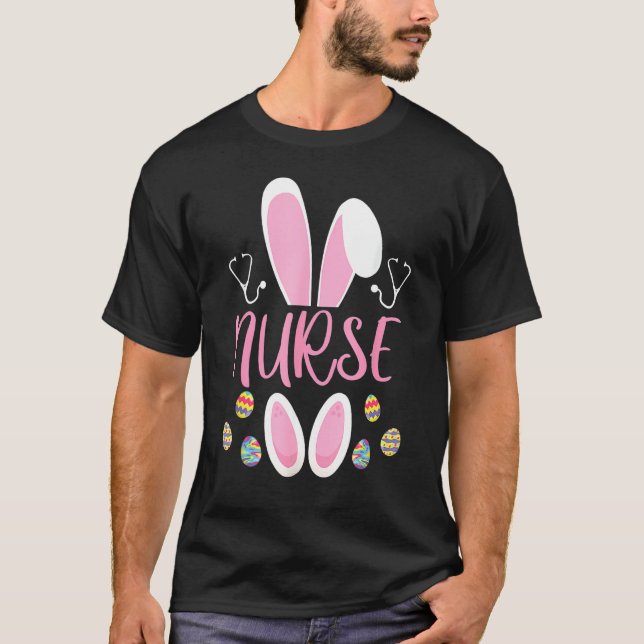 T-shirt Infirmière Chasse aux Oeufs de Pâques Rabbit Rn Jo (Devant)