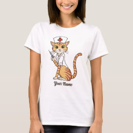 T-shirt Infirmière Chat - Ginger Tabby Infirmière Amoureux