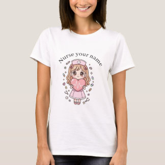 T-shirt Infirmière Chibi Pastel Kawaii Personnalisée